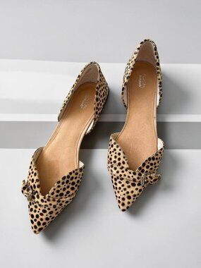 DR SCHOLLS Animal Print Calf Hair Flats Size 8